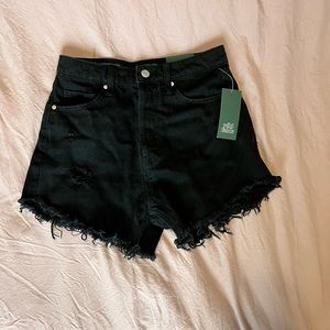 Never worn high waisted black jean shorts